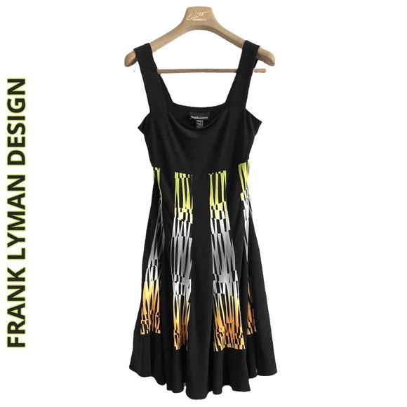 πSZ 10β’FRANK LYMAN DESIGN SLEEVELESS A-LINE FLOWY SWING MIDI DRESSπ - Picture 1 of 8